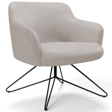 Imagem de Poltrona Decorativa Jade Base Orby Preto Tecido Facto Bege - Nexta Cas