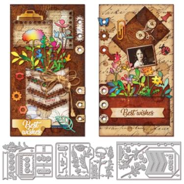Imagem de GLOBLELAND Planejador de matrizes de corte de página de pasta de plantas, matrizes de corte de flores e plantas, para fazer você mesmo, scrapbooking, cartões, diário, papel em relevo, decoração de