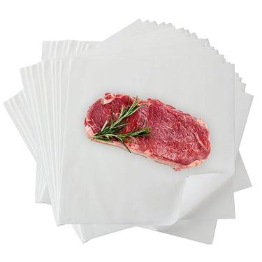 Imagem de 100 folhas de papel de açougueiro de sublimação, 30 x 30,5 cm, papel de açougueiro descartável, não revestido, papel protetor de sublimação branco pré-cortado para embrulhar prensa térmica de carne