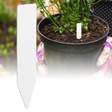 Imagem de Plástico Flor Planta Semente Nome Estaca Etiqueta Marcador à Prova Dwaterproof água Material Pvc Premium para Jardim 100 Pçs Branco Amarelo Azul Vermelho (Branco)
