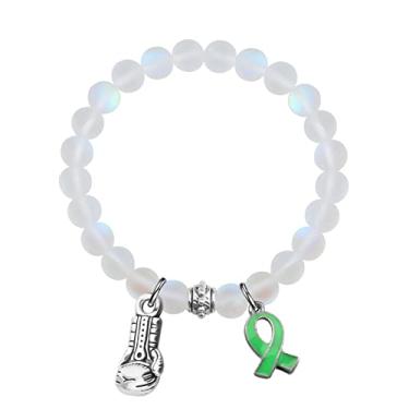 Imagem de UJIMS Pulseira de suporte de fita verde presente de conscientização de doadores de órgãos luva de boxe verde joias presente de doador de rim, 2.0, Aço inoxidável, aço inoxidável