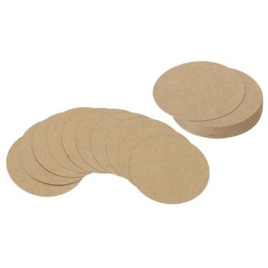 Imagem de PATIKIL Porta-cartões circulares de 5 cm, 25 peças de papel com recortes de formato redondo, porta-copos grossos para projetos de artesanato, decoração de quadro de avisos, cor kraft
