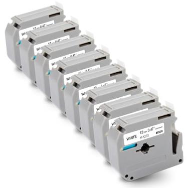 Imagem de Labelwell Pacote com 8 refis de substituição para M-K231s Brother Label Tape 12 mm 0,47 M-K231 M231 MK231 MK231 para PTouch PT-M95 PTM95 PT-70BM PT-45 PT-65 PT-70 PT-80 etiquetadora, Brother on White