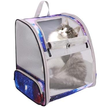 Imagem de Pet Carrier Backpack for Cats and Small Dogs, Fully Breathable Vented Backpack for Kitten Bunny Airline Approved Travel Hiking Camping Cat Book Bag (Blue, Ventilation)