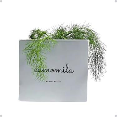 Imagem de Kit Horta Vertical Vaso + Sementes e Substrato Para Chá Jardineiras Salmão (Camomila, Cinza Claro, 1)