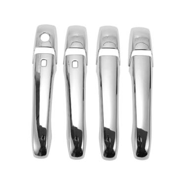 Imagem de INFINAUTO Guarnição de maçaneta de porta de carro inteligente, capa de maçaneta lateral para Jeep Cherokee 2014-2023 ABS tom prateado, 1 conjunto