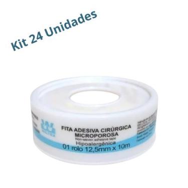 Imagem de Kit 24 Fita Microporosa Branca 12,5cm X 10m - Wiltex