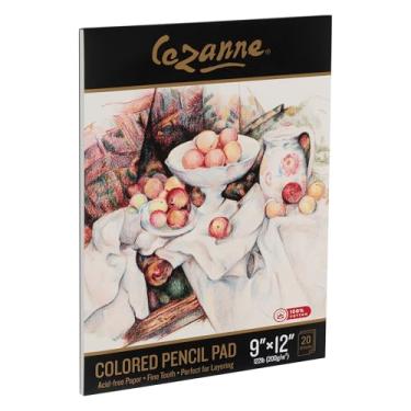 Imagem de Cezanne Blocos de lápis de cor 100% algodão, 9 x 12-20 folhas sem ácido, papel texturizado fino, papel para lápis de cor ideal, papel de 55 kg para lápis de cor, grafite e carvão