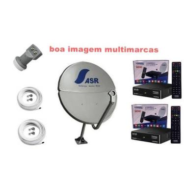 Imagem de Nova Antena Parabólica ASR Santa Rita Bipartida  60cm 2 Recepitores Di