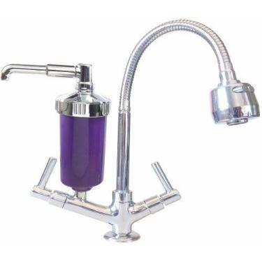Imagem de Torneira Flexí Violeta C/ Filtro. Mesa, Pia,cozinha, Metal - Cavis