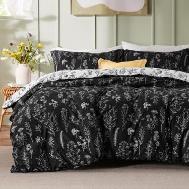 Imagem de Conjunto de Edredom Bedsure King - 3 Peças com Design Floral