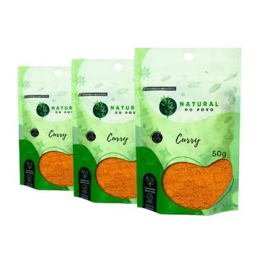 Imagem de Curry Tempero em Pó Alta Qualidade Sabor Intenso Kit 3 Pouch 50g   - N
