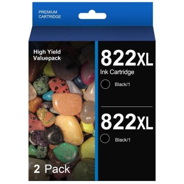 Imagem de Cartuchos de tinta ECHALLENGE 822XL pretos para impressora Epson WF