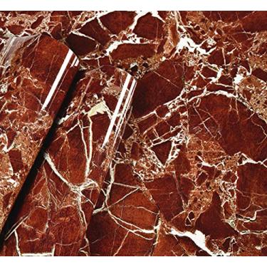 Imagem de Papel autoadesivo Amhao Marble 39.9 cm x 200.7 cm granito efeito brilhante vinil filme papel de parede cozinha bancada