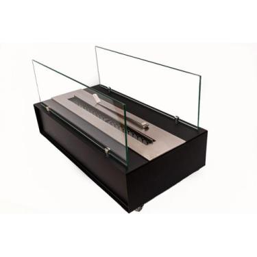 Imagem de Lareira Ecológica a álcool ou etanol Aço Preta 60cm C/ Q60cm - Lareira