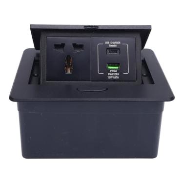 Imagem de Pop -UP Power Strip, 1 AC Socket 1 USB A 1 USB C PORTS PD20W TABELA POPLOP UP OUTLE