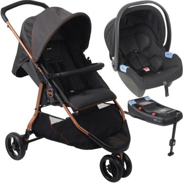 Imagem de Carrinho CR3 Gray Cobre Burigotto com Bebe Conforto Base isofix