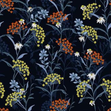 Imagem de VaryFloral Papel de parede vintage floral descascar e colar papel de parede vermelho amarelo baga azul marinho papel de contato floral escuro para gavetas autoadesivo removível folha flor quarto papel