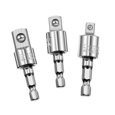 Imagem de Ｂｅｓｇａ 3 peças 1/4 "3/8" 1/2 "soquetes de driver soquetes de perfuração de perfuração Adaptador de soquete Bits CR 360 °, Argent