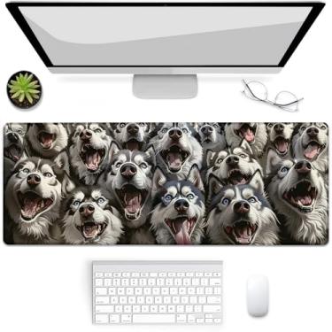 Imagem de VANZEV Husky Dog Tapete de mouse para jogos, mouse pad, tapete de mesa, base de borracha antiderrapante para computadores, laptop, escritório, escola, acessórios para casa, presentes 80 x 30 cm
