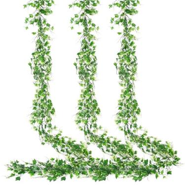 Imagem de RECUTMS Pacote Com 3 Guirlandas De Videiras Artificiais, Decoração Varanda, Plantas Folhas, Decorações Natal, Guirlanda Para A Primavera, Ação Graças, Festa Casamento, Manto, Corredor Mesa, Arco, Fu