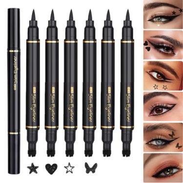 Imagem de Delineador Líquido | Lápis Delineador com Carimbo 6X - Cosmético de Beleza Dupla Cabeça para Maquiagem Diária Encontros Viagens e Performances