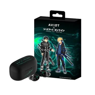 Imagem de AVIOT Fones de ouvido sem fio Sword Art Online Anime TE-D01v-SOB (modelo hero), oficialmente licenciado (edição exclusiva), pacote especial, design, voz especial japonesa, fones de ouvido com
