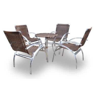 Imagem de Conjunto de Mesa Elíptico - 4 Cadeiras e 1 Mesa