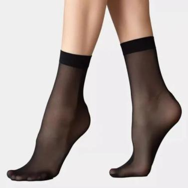 Imagem de Meia Fina Dantelle Soquete Fio 15 Demillus Elastano, Único, Preto