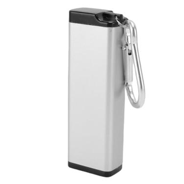 Imagem de Tubo de Armazenamento de Metal, Recipiente Tubo Armazenamento Metal à Prova água Segura Com Corda Apito para Acampamento Ao Ar Livre (Prata)