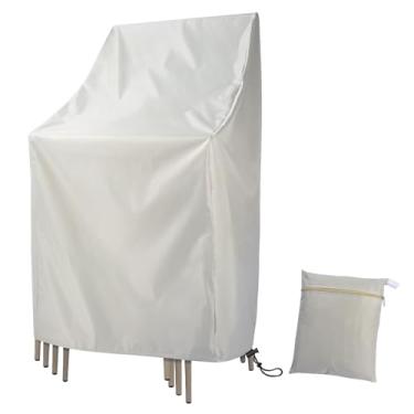 Imagem de Pektiftn Capa Empilhável Para Cadeiras De Pátio, Externa À Prova D'Água 210D, Capas Empilháveis, Proteção Todas As Condições Climáticas (Bege, 63 Cm Largura, 120 Altura)