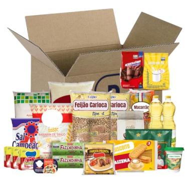Imagem de Cesta Básica de Alimentos, 22 Itens Essenciais, Kit Mensal Completo, Múltiplos Sabores