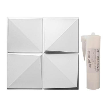 Imagem de Kit Revestimento De Parede 3D Modelo Cubos 7M² + 2 Colas Pu