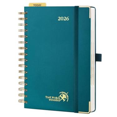 Imagem de POPRUN Agenda Diária 2026 Uma página por dia - [21,6 cm x 14,6 cm Capa dura com arame] Agenda 2026 Agenda 2026 Agenda 2026 Agenda Horário com calendário mensal, bolso interno, papel marfim TJ-26
