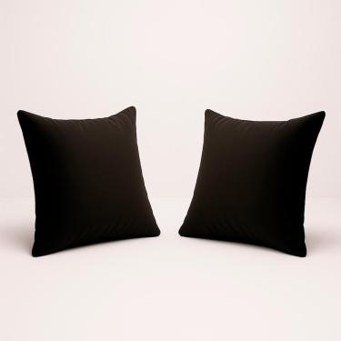 Imagem de Kit 2 Almofadas 42cm Fofinhas Suede Sala Ou Quarto Balaqui Preto