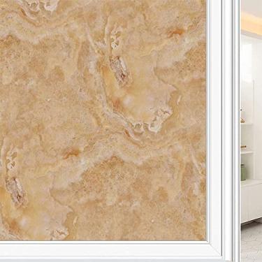 Imagem de Película de janela 3D de mármore, textura de estilo mármore, para porta de vidro, banheiro, sala de estar, L90 x C 190 cm