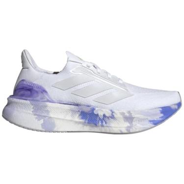 Imagem de adidas Tênis de corrida masculino Ultraboost 5X, Branco/cinza traço/azul cobalto, 45