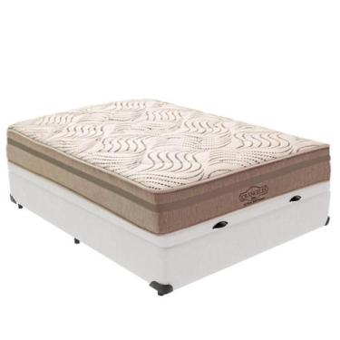 Imagem de Cama Box Baú Viúvo Branco e Colchão Los Angeles Molas V-Tech