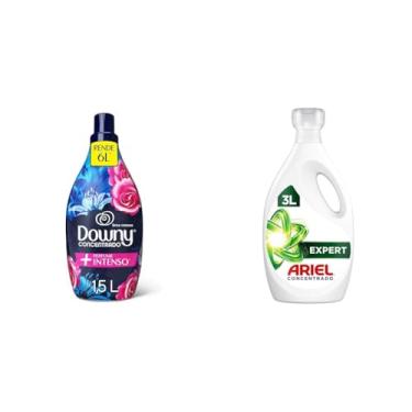Imagem de Amaciante Downy Concentrado Brisa Intenso 1,5L, Downy + Sabão Líquido Ariel Expert 3L