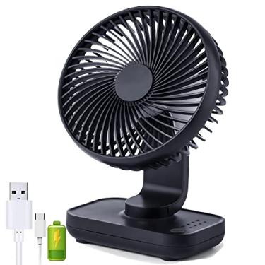 Imagem de Yaosan Mini ventilador de mesa portátil 4000 mAh alimentado por bateria recarregável silencioso ventilador de mesa 120° oscilante 90° ajustável 4 velocidades ventilador circulador de ar para