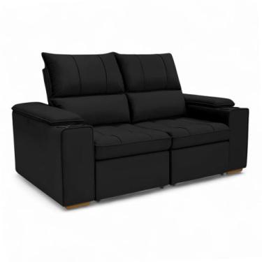 Imagem de Sofá Retrátil Reclinável 2 Lugares 1,90m Boni Veludo Preto - Loja Shee