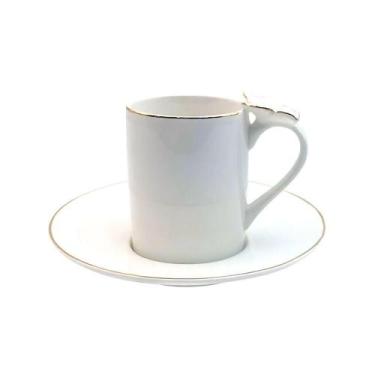 Imagem de Conjunto De Xícaras Para Chá Com Pires Em Porcelana Ramoudie Com 8 Peç