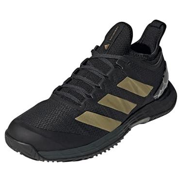 Imagem de adidas Tênis feminino Adizero Ubersonic 4, Carbono/dourado metálico/preto, 34