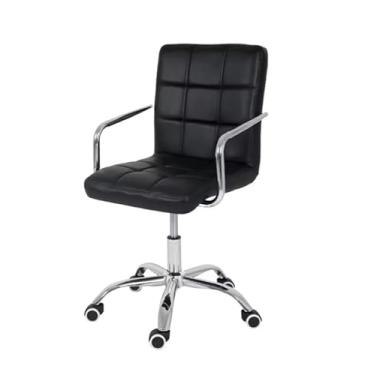 Imagem de Cadeira de Escritório Diretor Giratória, Estofada em Gomos, Base Cromada, Altura Ajustável 85-95cm, Preta