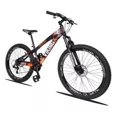 Imagem de Bicicleta Vikingx Aro 26 Câmbios Shimanos 21v Roxo Laranja