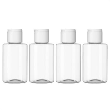 Imagem de Kit 4 Frascos Flip Top Tampa Pressão 100ml para Viagem - Organizador de Creme, Shampoo, Sabonete e Cosméticos