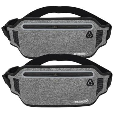 Imagem de Kit 2 Pochetes Esportivas Slim BRN FITNESS – Lycra Impermeável, Corrida, Ciclismo, Trilha, Viagem, Doleira, Porta Documentos, Leve e Discreta, Alça Ajustável 40cm