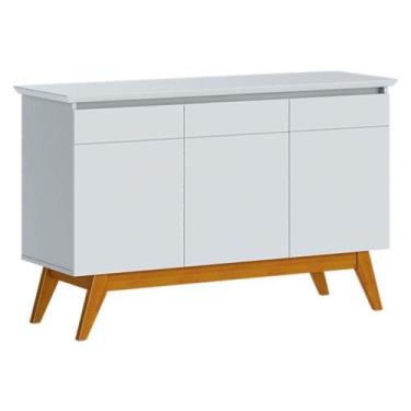 Imagem de Aparador Para Sala Buffet Classic 3 Portas Branco Acetinado - Imcal - 
