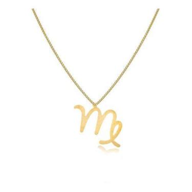 Imagem de Colar Personalizado Signo De Virgem Folheado Em Ouro 18k - Floratta Jo