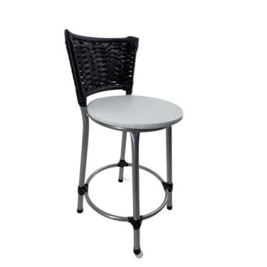 Imagem de Kit banqueta baixa junco cozinha gourmet bancada americana - FortMix, 